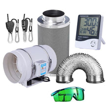 Load image into Gallery viewer, 220V Centrifugal Fans& 4/5/6 Inch Activated Carbon Air Filter Set For Led grow light Indoor Hydroponics Grow Tent Greenhouses