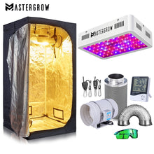 Load image into Gallery viewer, Grow Tent Room Complete Kit Hydroponic Growing System 1000W LED Grow Light + 4"/ 6" Carbon Filter Combo Multiple Size Dark Room