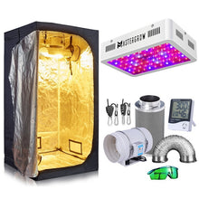 Load image into Gallery viewer, Grow Tent Room Complete Kit Hydroponic Growing System 1000W LED Grow Light + 4"/ 6" Carbon Filter Combo Multiple Size Dark Room