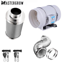 Load image into Gallery viewer, 4/5/6/8/Inch 220V Centrifugal Fans&Activated Carbon Air Filter Set For Led grow light Indoor Hydroponics Grow Tent Greenhouses