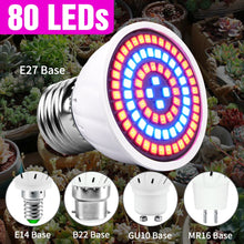 Laad afbeelding in Galerijviewer, <transcy>80LED E27 Volledige Spectrum Led Licht Groeien E14 Bloem Zaailing Hydrocultuur Lamp GU10 Plant Lamp Led Verlichting MR16 Phyto Lamp 220V</transcy>