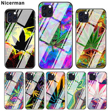Laad afbeelding in Galerijviewer, <transcy>Plant Bladeren Cannabi Blad Gevallen Voor Iphone 12 Mini 11 Pro X Xs Xr Max 7 8 Plus 6 6S Se 2020 Gehard Glas Cover Telefoon Coque</transcy>