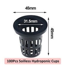 Load image into Gallery viewer, 100/50/20*Netpot 35-50mm Vegetable Net Cups Pot Slotted Mesh Soilless Culture For Hydroponics/Aquaponics/Orchids Planter Plastic