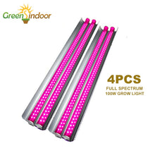 Load image into Gallery viewer, 4pcs LED Grow Light 100W Full Spectrum Phyto Lamp 50cm Growing LED Lighting Double Tubes For Indoor Flowers Hydroponic Plants