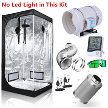 Load image into Gallery viewer, Grow Tent Room Complete Kit Hydroponic Growing System 1000W LED Grow Light + 4"/ 6" Carbon Filter Combo Multiple Size Dark Room