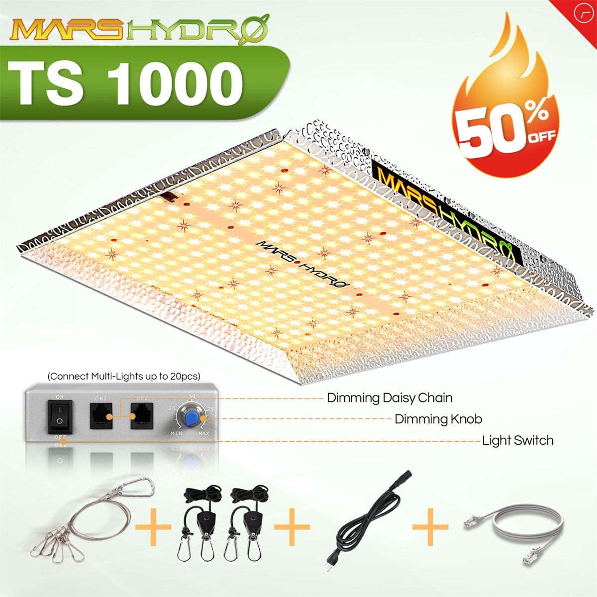 Mars hydro TS 1000W Led Grow Light Full Spectrum Quantum Board Phytola ...