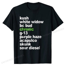 Laad afbeelding in Galerijviewer, <transcy>Weed Lijst top Cannabis Medische Stammen T-Shirt Verjaardag Katoen Mannen Tops Shirt Gedrukt Op Grappige T-shirts</transcy>