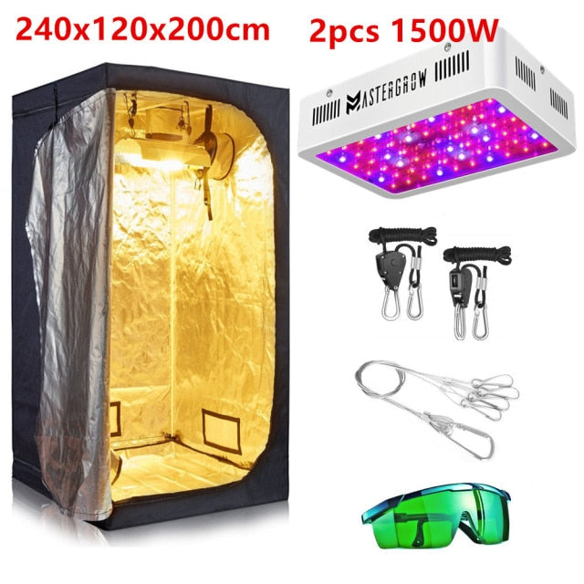 <transcy>Kweektent Kamer Complete Kit 1000W 2000W LED Kweeklamp + Meerdere Grootte Kweektent Combo Hydrocultuur Kweeksysteem voor Kamerplanten</transcy>