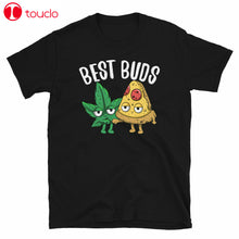 Load image into Gallery viewer, Cannabis Pizza Best Buds Marijuana 420 Weed Smoke Stoner Funny Black T-Shirt
