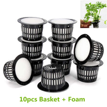 Load image into Gallery viewer, 10Pcs Mesh Pot Net Cup Basket Hydroponic System Garden Plant Grow Vegetable Cloning Foam Insert Seed Germinate Nursery Pots
