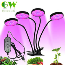 Load image into Gallery viewer, Full Spectrum Phytolamps DC5V USB LED Grow Light with Timer 15W 30W 45W 60W Desktop Clip Phyto Lamps for Plants Flowers Grow Box
