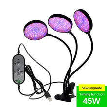 Load image into Gallery viewer, Full Spectrum Phytolamps DC5V USB LED Grow Light with Timer 15W 30W 45W 60W Desktop Clip Phyto Lamps for Plants Flowers Grow Box
