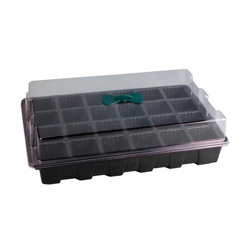 <transcy>3 stks/set 24 Cellen Plant Kwekerij Potten Planter Bloempot Met Deksels Hydrocultuur Kweekdoos Zaailing Lade Met Ontluchtingsgat (Zwart)</transcy>