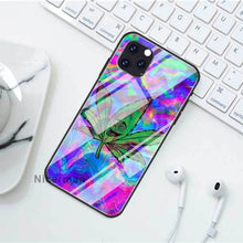 Laad afbeelding in Galerijviewer, &lt;transcy&gt;Plant Bladeren Cannabi Blad Gevallen Voor Iphone 12 Mini 11 Pro X Xs Xr Max 7 8 Plus 6 6S Se 2020 Gehard Glas Cover Telefoon Coque&lt;/transcy&gt;
