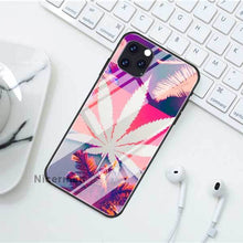 Laad afbeelding in Galerijviewer, &lt;transcy&gt;Plant Bladeren Cannabi Blad Gevallen Voor Iphone 12 Mini 11 Pro X Xs Xr Max 7 8 Plus 6 6S Se 2020 Gehard Glas Cover Telefoon Coque&lt;/transcy&gt;
