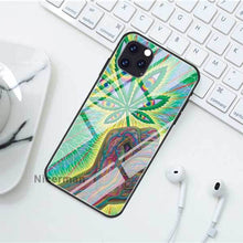 Laad afbeelding in Galerijviewer, &lt;transcy&gt;Plant Bladeren Cannabi Blad Gevallen Voor Iphone 12 Mini 11 Pro X Xs Xr Max 7 8 Plus 6 6S Se 2020 Gehard Glas Cover Telefoon Coque&lt;/transcy&gt;
