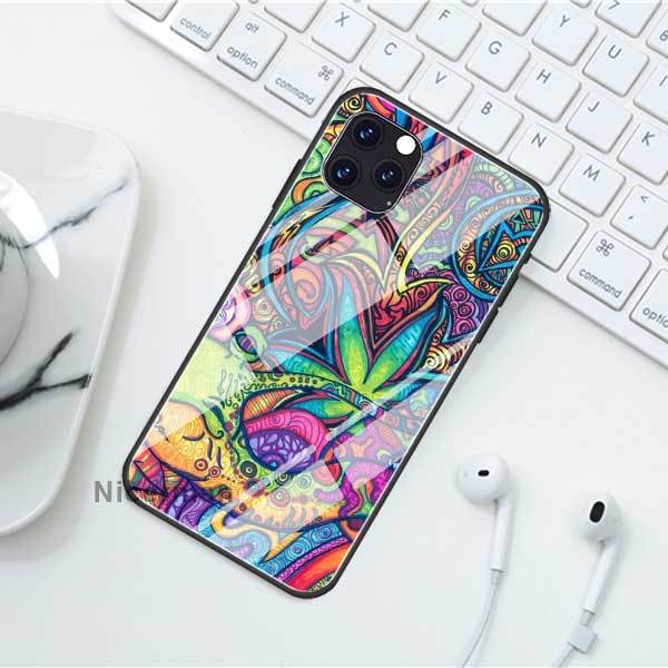 plant leaves Cannabi leaf Cases For iPhone 12 Mini 11 Pro X XS XR Max 7 8 Plus 6 6S SE 2020 Tempered Glass Cover Phone Coque