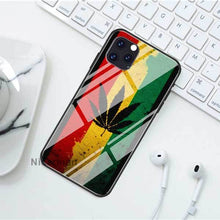 Load image into Gallery viewer, plant leaves Cannabi leaf Cases For iPhone 12 Mini 11 Pro X XS XR Max 7 8 Plus 6 6S SE 2020 Tempered Glass Cover Phone Coque
