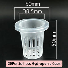 Load image into Gallery viewer, 100/50/20*Netpot 35-50mm Vegetable Net Cups Pot Slotted Mesh Soilless Culture For Hydroponics/Aquaponics/Orchids Planter Plastic
