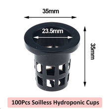 Load image into Gallery viewer, 100/50/20*Netpot 35-50mm Vegetable Net Cups Pot Slotted Mesh Soilless Culture For Hydroponics/Aquaponics/Orchids Planter Plastic
