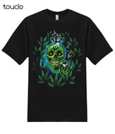 <transcy>Roken Marihuana Skull Weed Pot Cannabis 420 Stoner Gift Grappig Grafisch T-Shirt</transcy>