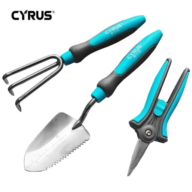 3Pcs Garden Tools Set Cultivating Planting Trowel Pruner Cultivator Shovels Spades Transplanter Small potted