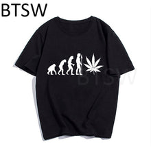 Load image into Gallery viewer, Weed T-Shirt Evolution of Mens Funny Cannabis Marijuana Men Fashion Black T Shirt Casual Design Tops Tees Streetwear
