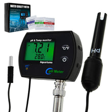 Load image into Gallery viewer, PH &amp; Temperature 2-in-1 Continuous Monitor Meter 0.00~14.00pH degC/ degF Replaceable Electrode for Aquariums Hydroponics
