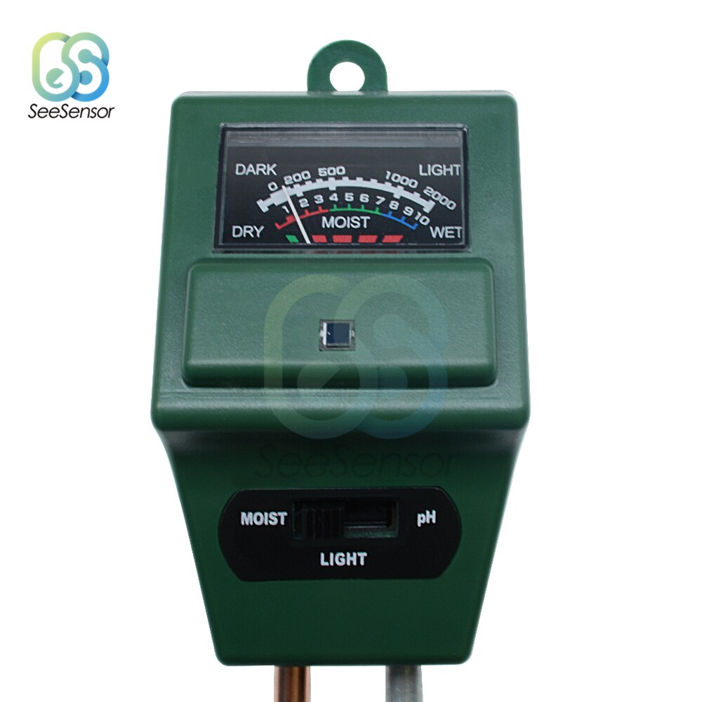 3 in 1 Plant Flowers Soil Water Moisture PH Tester humidity Light Test Meter Sensor Hydroponics Analyzer Gardening Detector