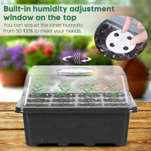 Load image into Gallery viewer, 12 Holes Plastic Nursery Pots Plant Germination Tray Planter Flower Pot With Lids Hydroponic Seeds Grow Box Seedling Tray#50
