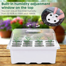 Load image into Gallery viewer, 12 Holes Plastic Nursery Pots Plant Germination Tray Planter Flower Pot With Lids Hydroponic Seeds Grow Box Seedling Tray#50
