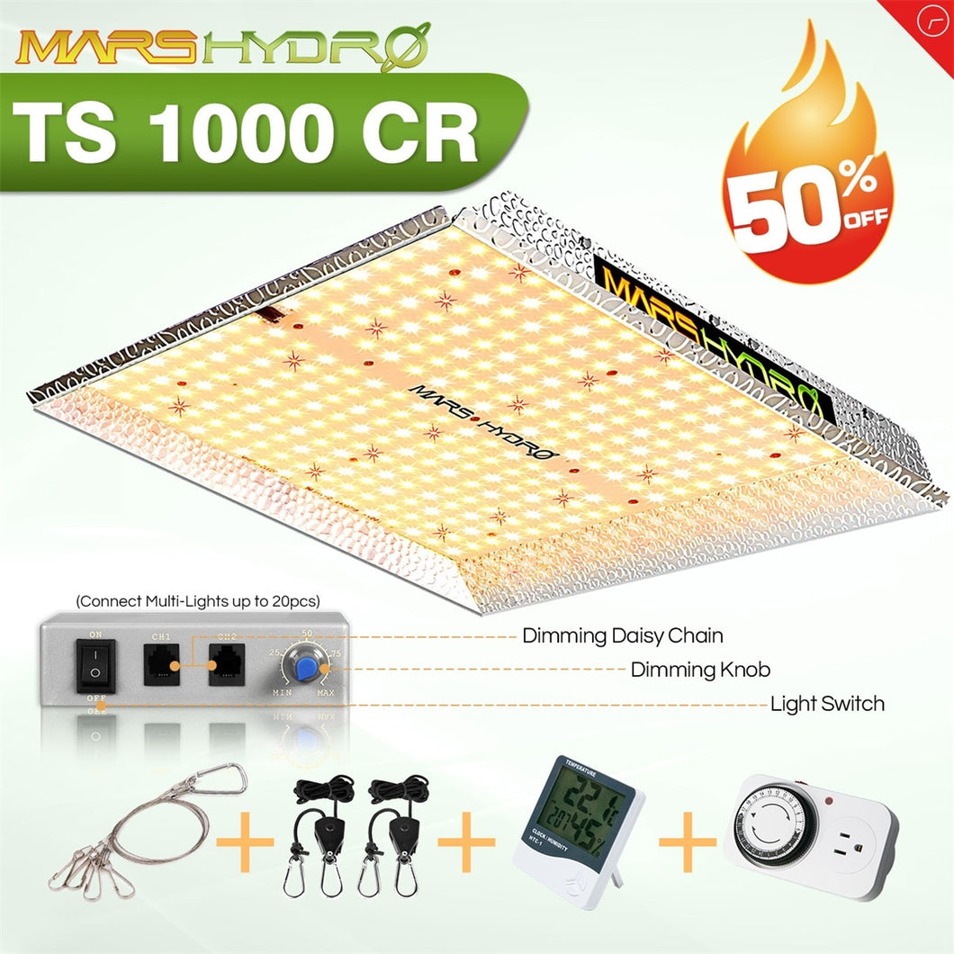 <transcy>MarsHydro TS 1000W Dimbare Led Grow Light Full Spectrum Indoor Plant Hydrocultuur Systeem met Kweektent en Grow Lights Panel</transcy>