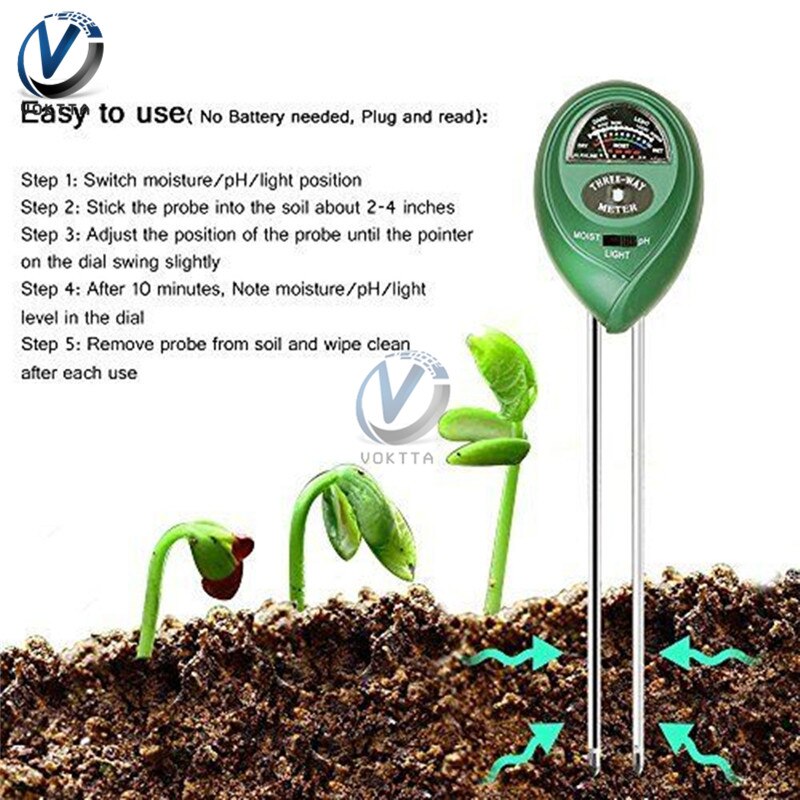 <transcy>3 in 1 Bodem Water Vocht Licht PH Meter Tester Digitale Analyzer Test Detector voor Tuin Plant Bloem Hydrocultuur Tuin Tool</transcy>