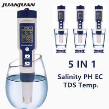 Load image into Gallery viewer, 5/7 IN 1 Digital PH EC TDS Meter ORP SG Salinity Temperature Tester Aquarium Water Hydroponic Liquid Purity PPM Filter Testing
