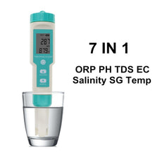 Load image into Gallery viewer, 5/7 IN 1 Digital PH EC TDS Meter ORP SG Salinity Temperature Tester Aquarium Water Hydroponic Liquid Purity PPM Filter Testing
