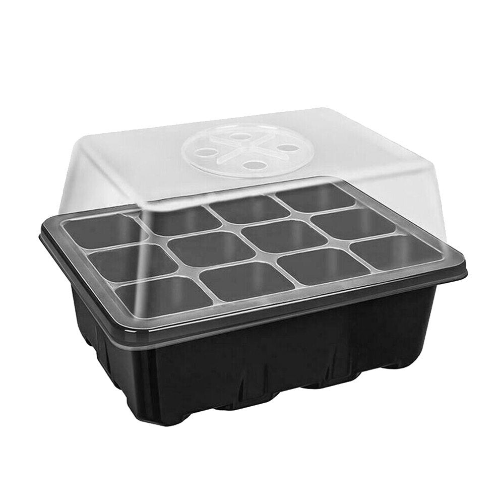 <transcy>12 gaten Plastic Nursery Box Plant Kiembak Planter Met Deksels Hydrocultuur Zaden Grow Box Zaailing Lade Tuin</transcy>