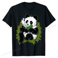 Panda Eating  Cannabis Panda Funny Weed Panda T-Shirt Fashionable Men's T Shirt Printing Tops Shirts Cotton Normal