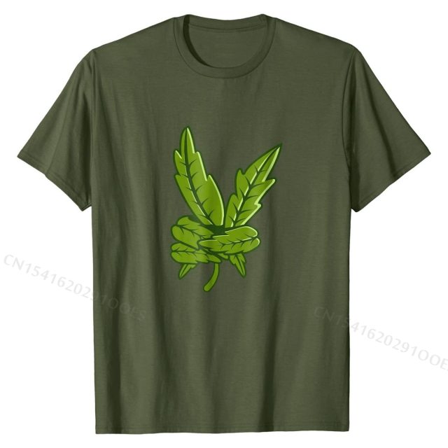 Funny Vintage  leaf Peace sign Cannabis T-Shirt Cotton Tops Shirts Classic Plain Custom Top T-shirts