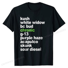 Laad afbeelding in Galerijviewer, &lt;transcy&gt;Weed Lijst top Cannabis Medische Stammen T-Shirt Verjaardag Katoen Mannen Tops Shirt Gedrukt Op Grappige T-shirts&lt;/transcy&gt;
