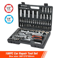 Load image into Gallery viewer, ValueMax Hand Tool Sets Car Repair Tool Kit Set Mechanical Tools Box for Home 1/4-inch Socket Wrench Set Ratchet Screwdriver Kit
