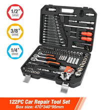 Load image into Gallery viewer, ValueMax Hand Tool Sets Car Repair Tool Kit Set Mechanical Tools Box for Home 1/4-inch Socket Wrench Set Ratchet Screwdriver Kit
