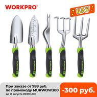 WORKPRO 5 PC Garden Tool Set Cast Aluminum Outdoor Gardening Work Hand Tools Kit  for Men and Women Including Trowel