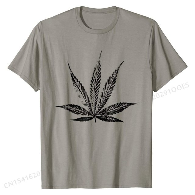 THC POT LEAF INK STAMP Cannabis Medical  T-Shirt Tshirts Party Classic Cotton Tees Printed for Men