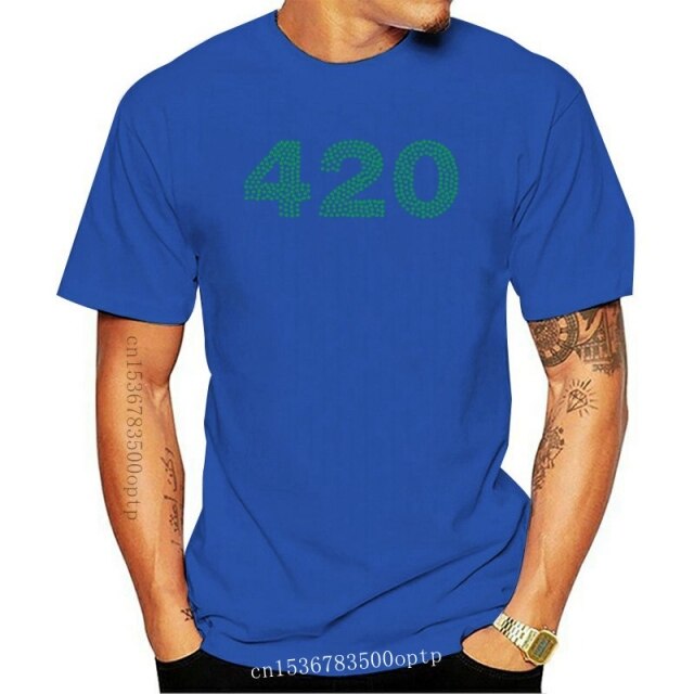 New Clothing Tops 420 Green Cannabier Logo Weed Funny Minimalistic Printed Cotton MenT-Shirtmale Tees